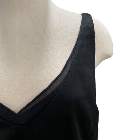 H & M Women's Black Tank Top SZ 14 Whimsygoth Lightweight Summer Elegant Silky - Picture 6 of 10